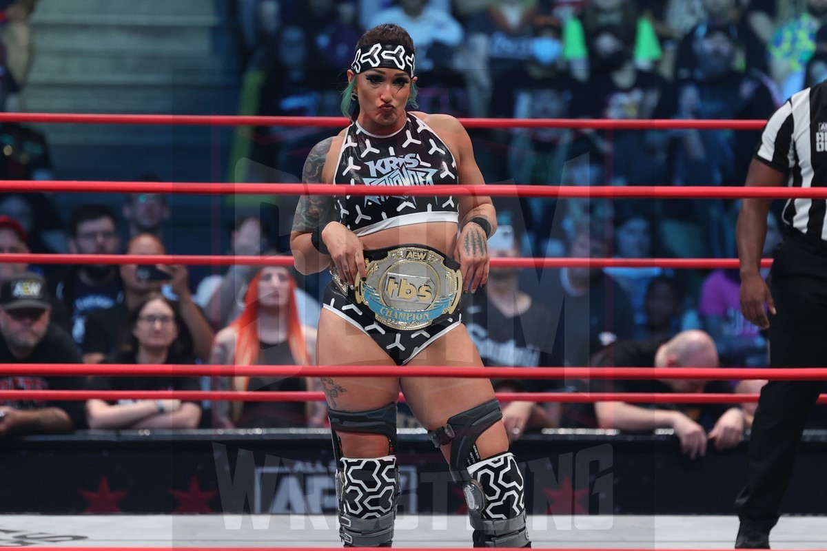 AEW TBS Championship: Kris Statlander (C) Vs. Ruby Soho (w/ Saraya) at AEW All Out at the United Center in Chicago, on Sunday, September 3, 2023. Photo by George Tahinos, georgetahinos.smugmug.com