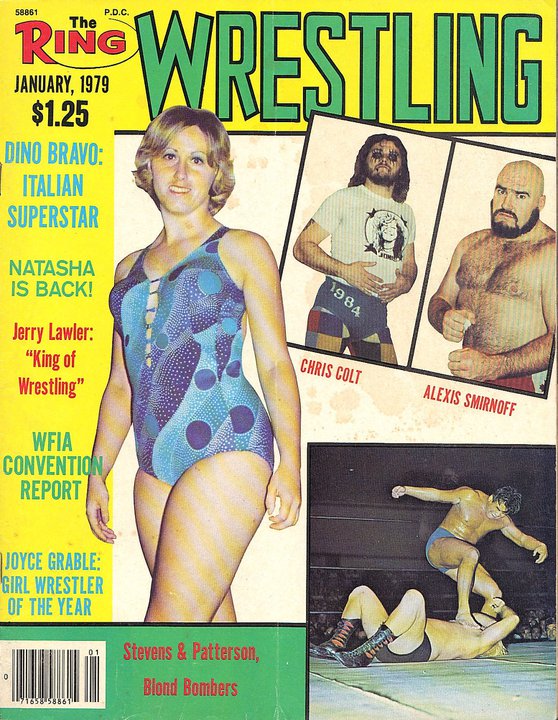 Joyce Grable on the cover of The Ring Wrestling January 1979.