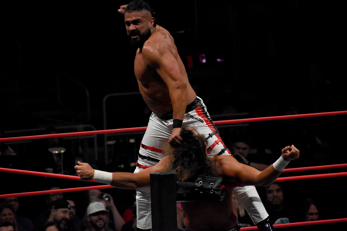 Andrade El Idolo at AEW Collision on Saturday, September 30, 2023, at the Climate Pledge Arena, in Seattle, WA. Photo by Ben Lypka