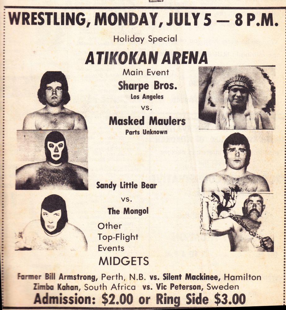 A very early Sharpe Brothers match in Atikokan, Ontario, on July 5, 1976.
