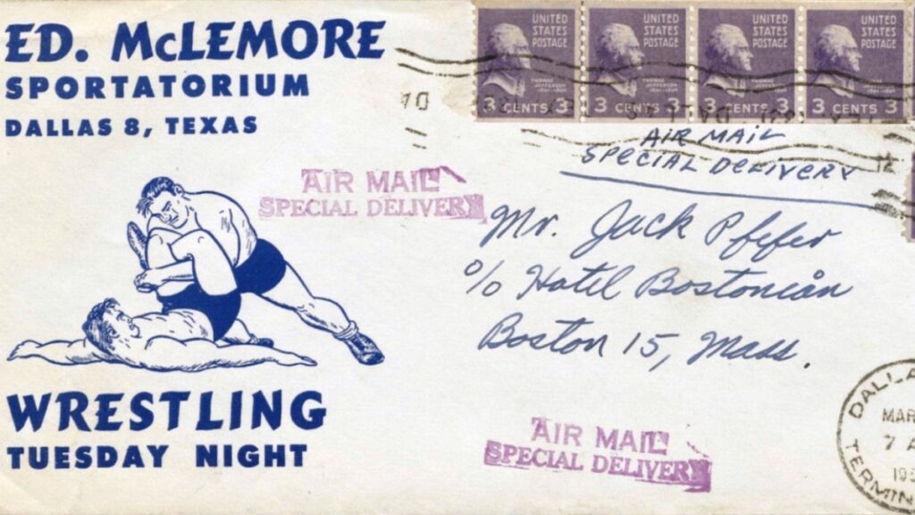 Jack Adkisson (Fritz Von Erich) letter to Jack Pfefer