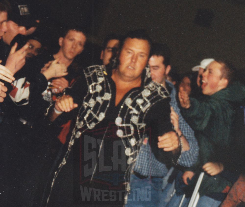 The Honky Tonk Man heads to the ring in the WWF, for a show in London, Ontario. Photo by Terry Dart