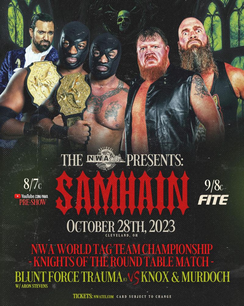 Poster for Mike Knox & Trevor Murdoch vs Blunt Force Trauma at NWA Samhain
