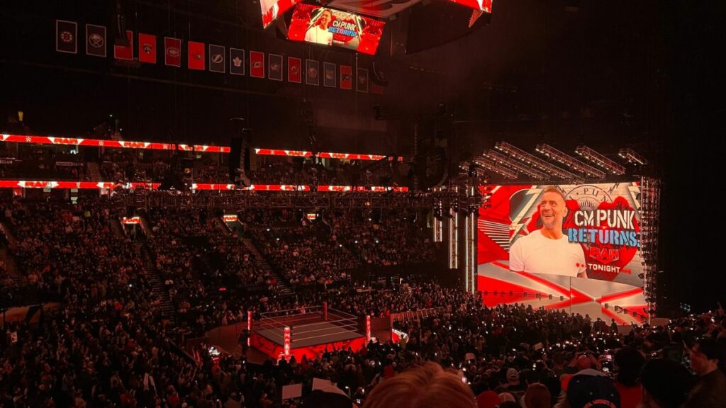 CM Punk is hyped at the Bridgestone Arena in Nashville on Monday, November 27, 2023. Photo by John Arezzi