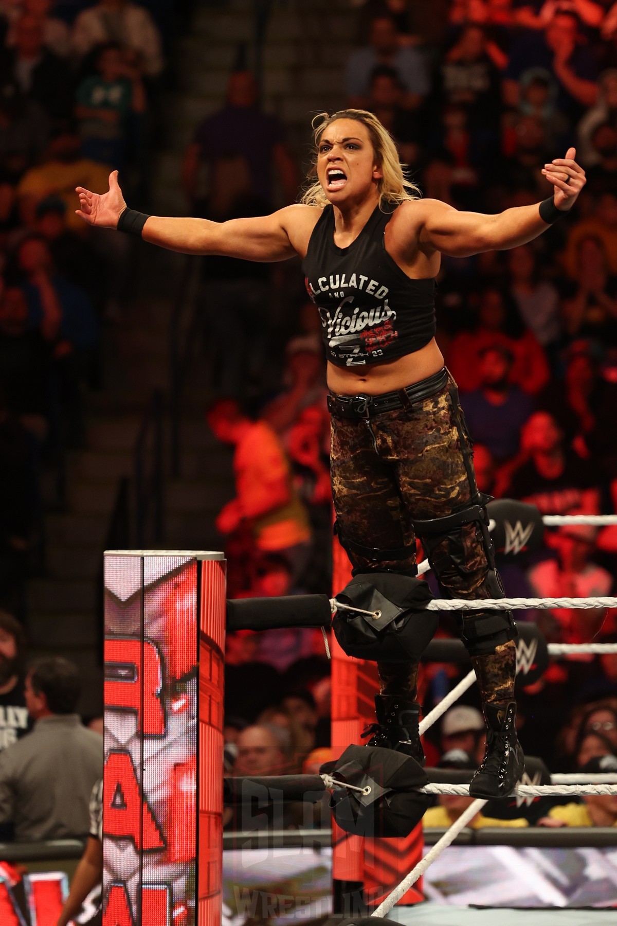 Zoey Stark wins the Women’s World Championship Number One Contender Battle Royal at WWE Monday Night Raw on November 6, 2023, at the Mohegan Sun Arena at Casey Plaza in Wilkes-Barre, PA. Photo by George Tahinos, https://georgetahinos.smugmug.com