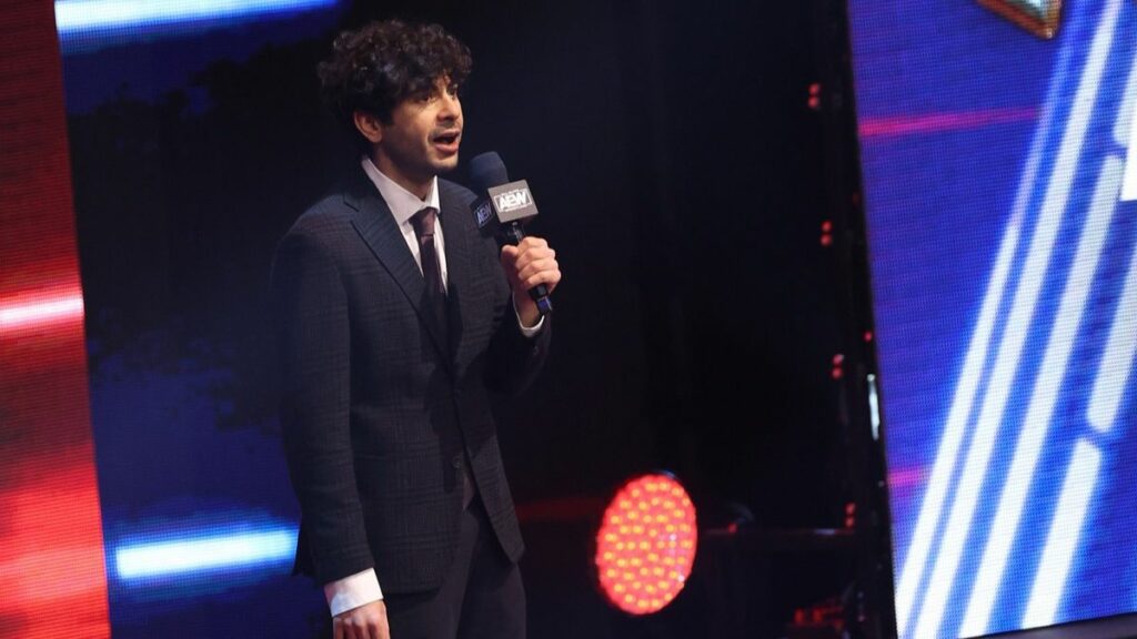 Tony Khan at AEW Dynamite, at the Liacouras Center, in Philadelphia, on Wednesday, October 25, 2023. Photo by George Tahinos, https://georgetahinos.smugmug.com