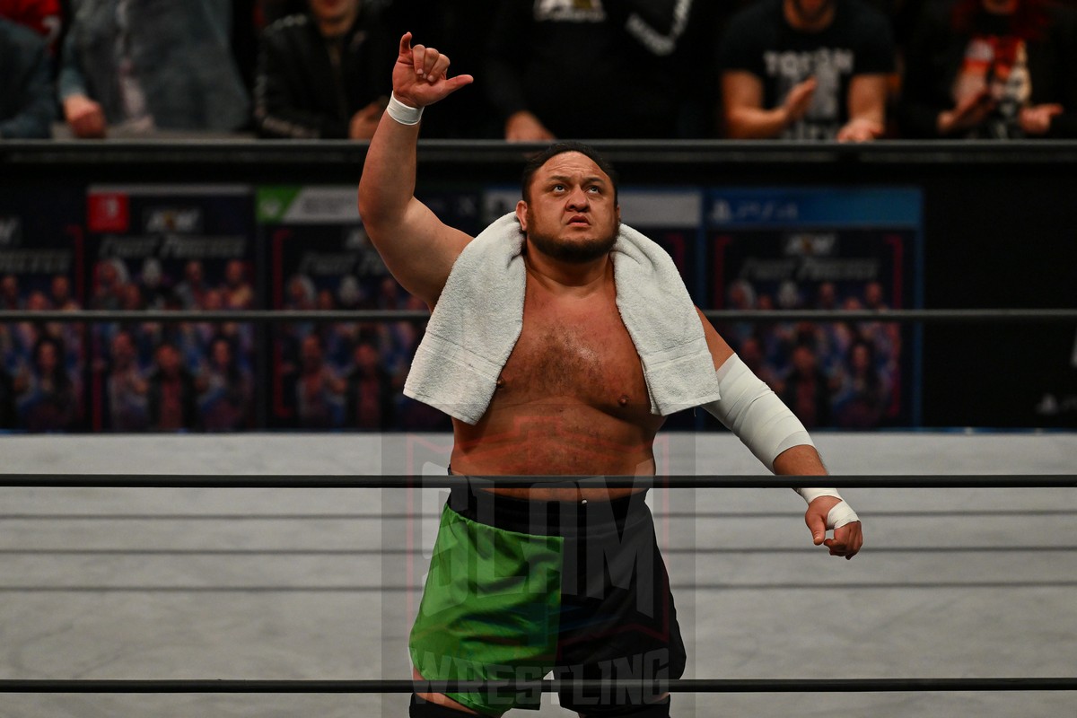 Samoa Joe at AEW Dynamite at Centre Bell in Montreal, Quebec, on Wednesday, December 6, 2023. Photo by Minas Panagiotakis, www.photography514.com
