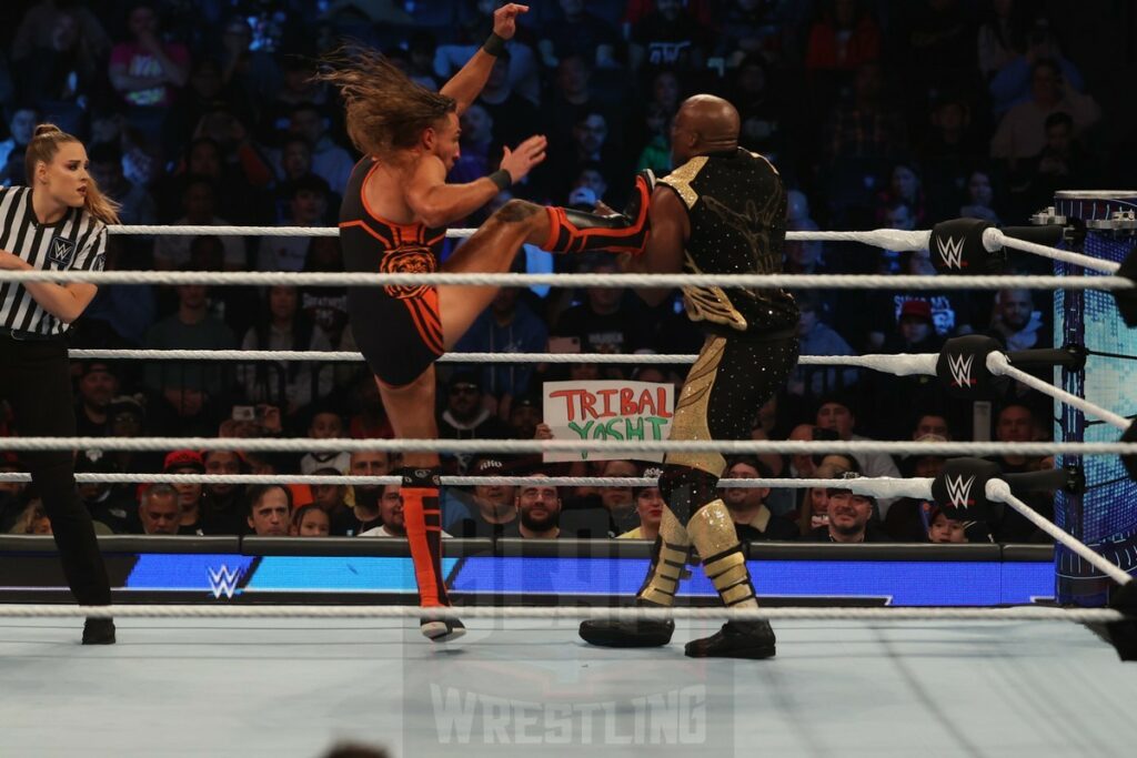 Butch vs Bobby Lashley at WWE Smackdown on Friday, December 1, 2023, at the Barclays Center in Brooklyn, ny. Photo by George Tahinos, https://georgetahinos.smugmug.com