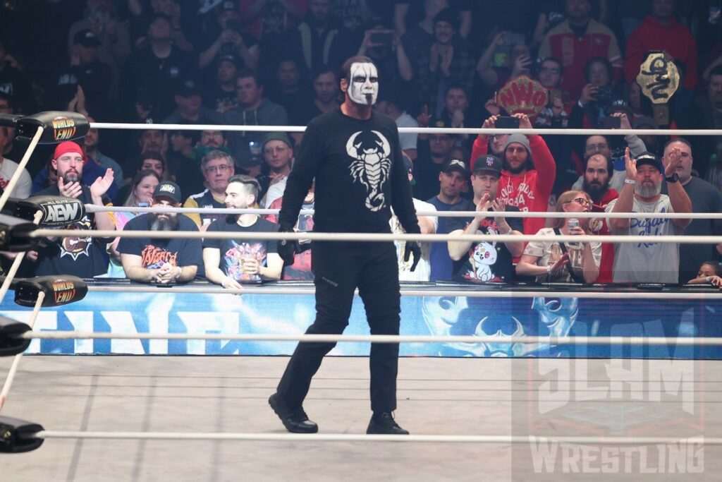 Sting at AEW Worlds End on Saturday, December 30, 2023, at the Nassau Veterans Memorial Coliseum in Uniondale, New York. Photo by George Tahinos, georgetahinos.smugmug.com