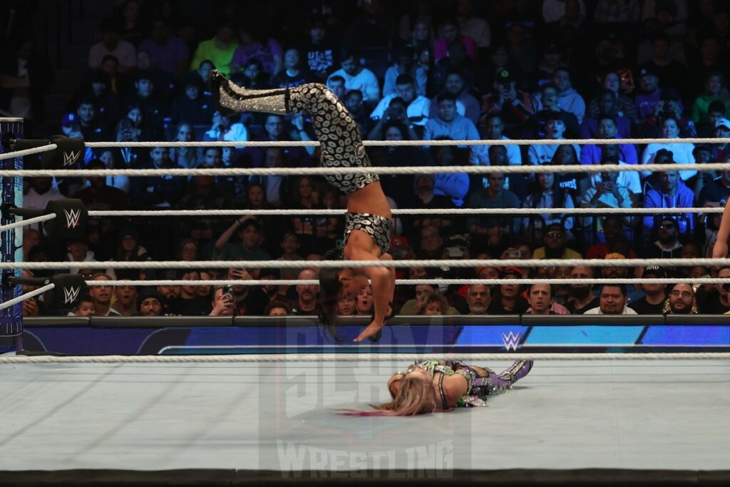 Bianca Belair vs Kairi Sane at WWE Smackdown on Friday, December 1, 2023, at the Barclays Center in Brooklyn, ny. Photo by George Tahinos, https://georgetahinos.smugmug.com