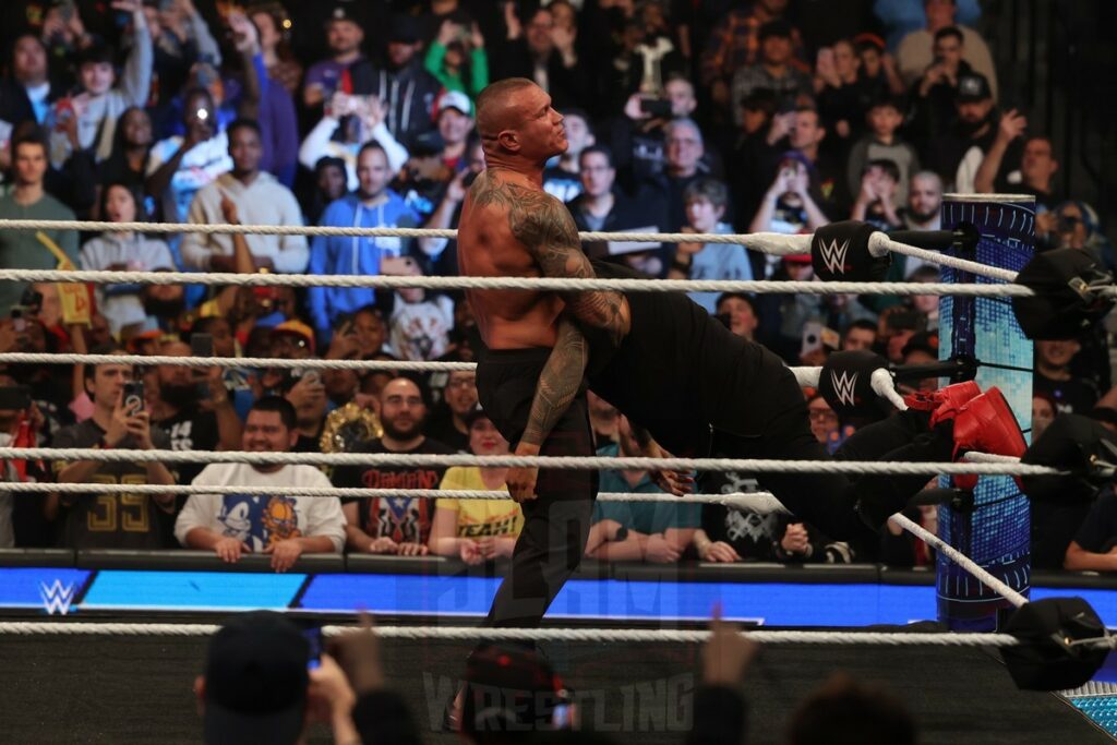 Randy Orton fights back against The Bloodline at WWE Smackdown on Friday, December 1, 2023, at the Barclays Center in Brooklyn, ny. Photo by George Tahinos, https://georgetahinos.smugmug.com