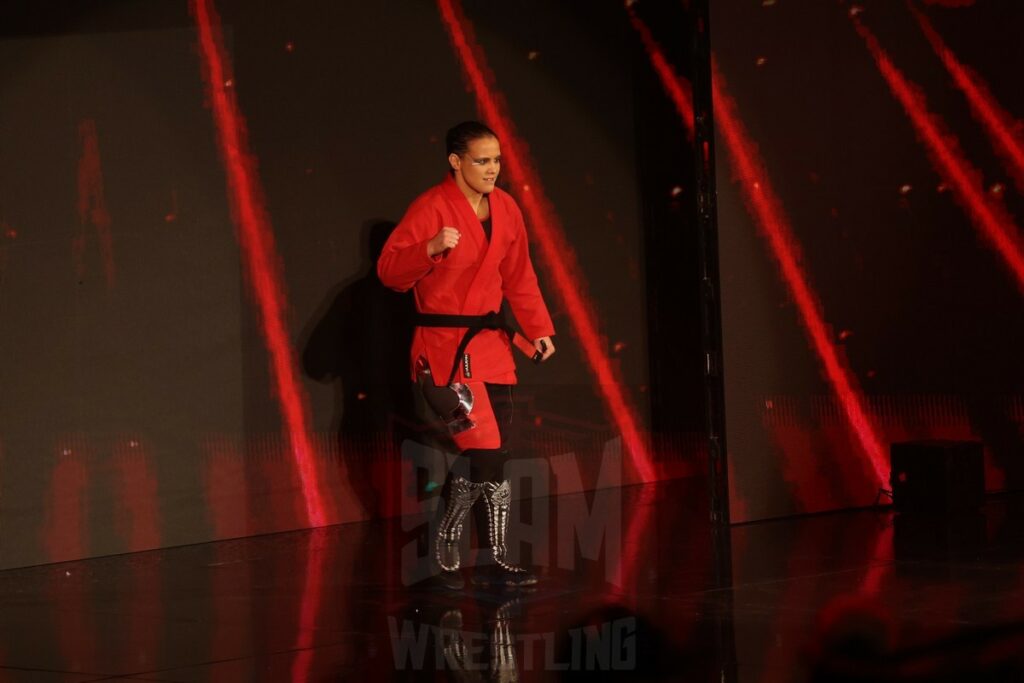 Shayna Baszler at WWE Monday Night Raw at the MVP Arena, in Albany, NY, on December 4, 2023. Photo by George Tahinos, georgetahinos.smugmug.com