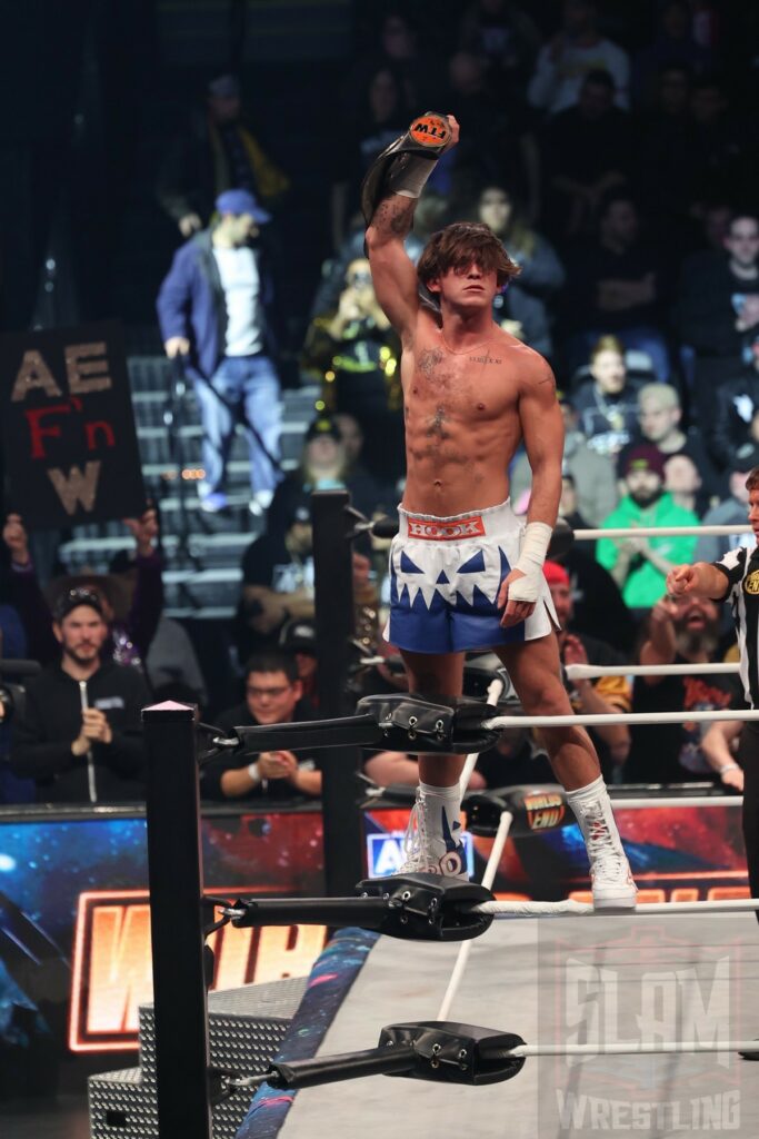 FTW Champion Hook at AEW Worlds End on Saturday, December 30, 2023, at the Nassau Veterans Memorial Coliseum in Uniondale, New York. Photo by George Tahinos, georgetahinos.smugmug.com