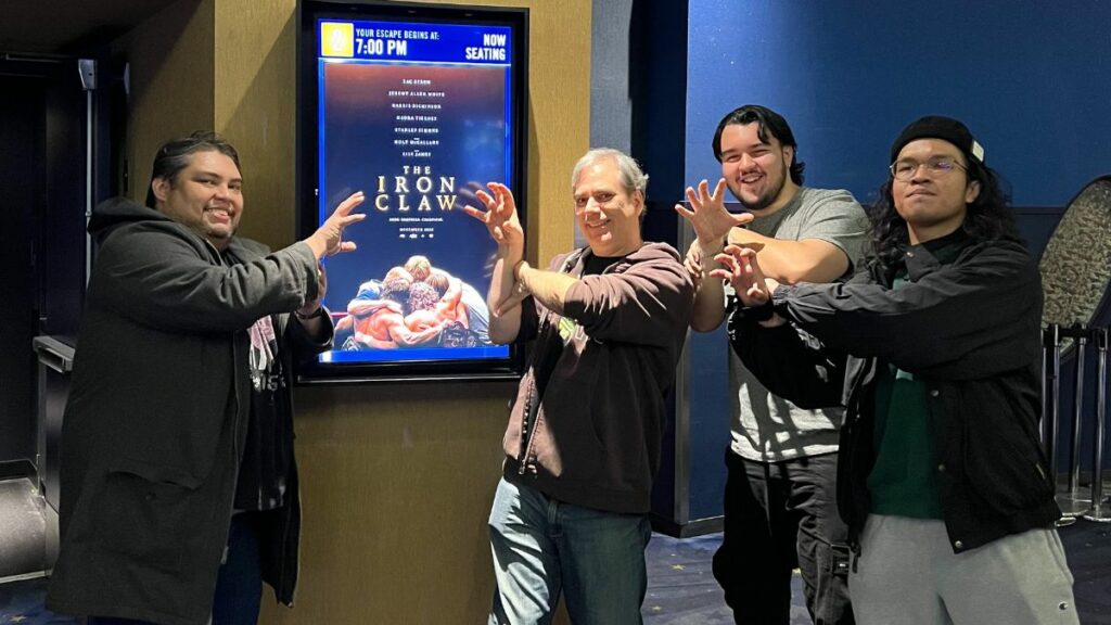 Boris Roberto Aguilar, Greg Oliver, Joseph Casciaro and Amos Mina at a screening of The Iron Claw.