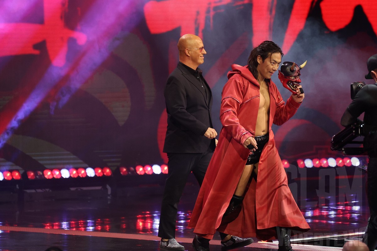 Konosuke Takeshita with Don Callis at AEW Dynamite on Wednesday, January 3, 2024 at the Prudential Center in Newark, NJ. Photo by George Tahinos, https://georgetahinos.smugmug.com