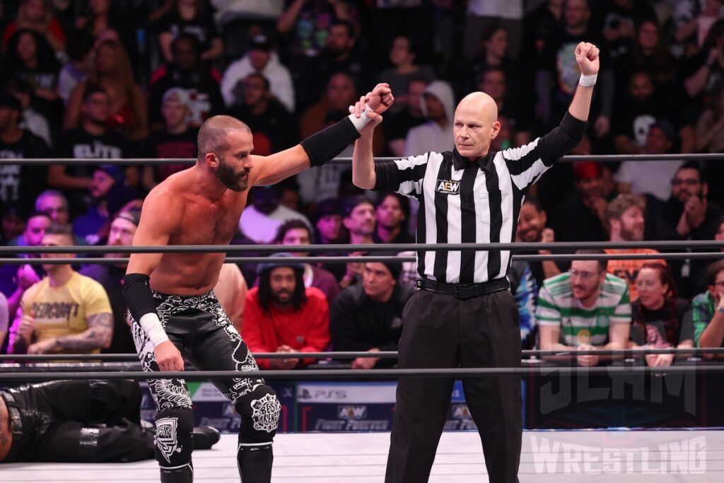Trent Beretta wins at AEW Dynamite on Wednesday, January 3, 2024 at the Prudential Center in Newark, NJ. Photo by George Tahinos, https://georgetahinos.smugmug.com