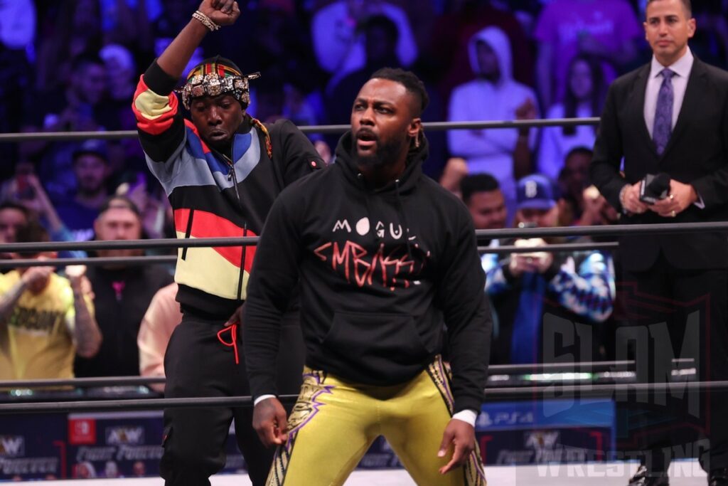 Swerve Strickland (with Prince Nana) at AEW Dynamite on Wednesday, January 3, 2024 at the Prudential Center in Newark, NJ. Photo by George Tahinos, https://georgetahinos.smugmug.com