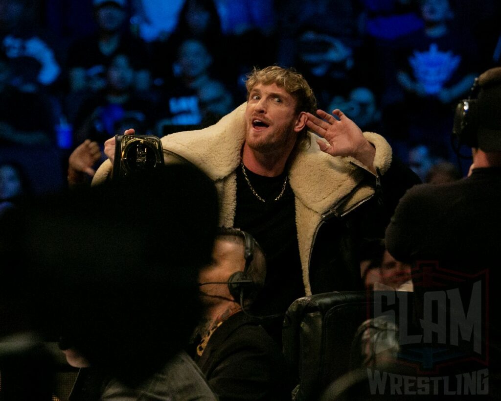 US champion Logan Paul at WWE Friday Night Smackdown at the Rogers Arena in Vancouver, BC, on January 5, 2024. Photo by Josh Ruckstuhl, @IG: joshruckstuhlphotography