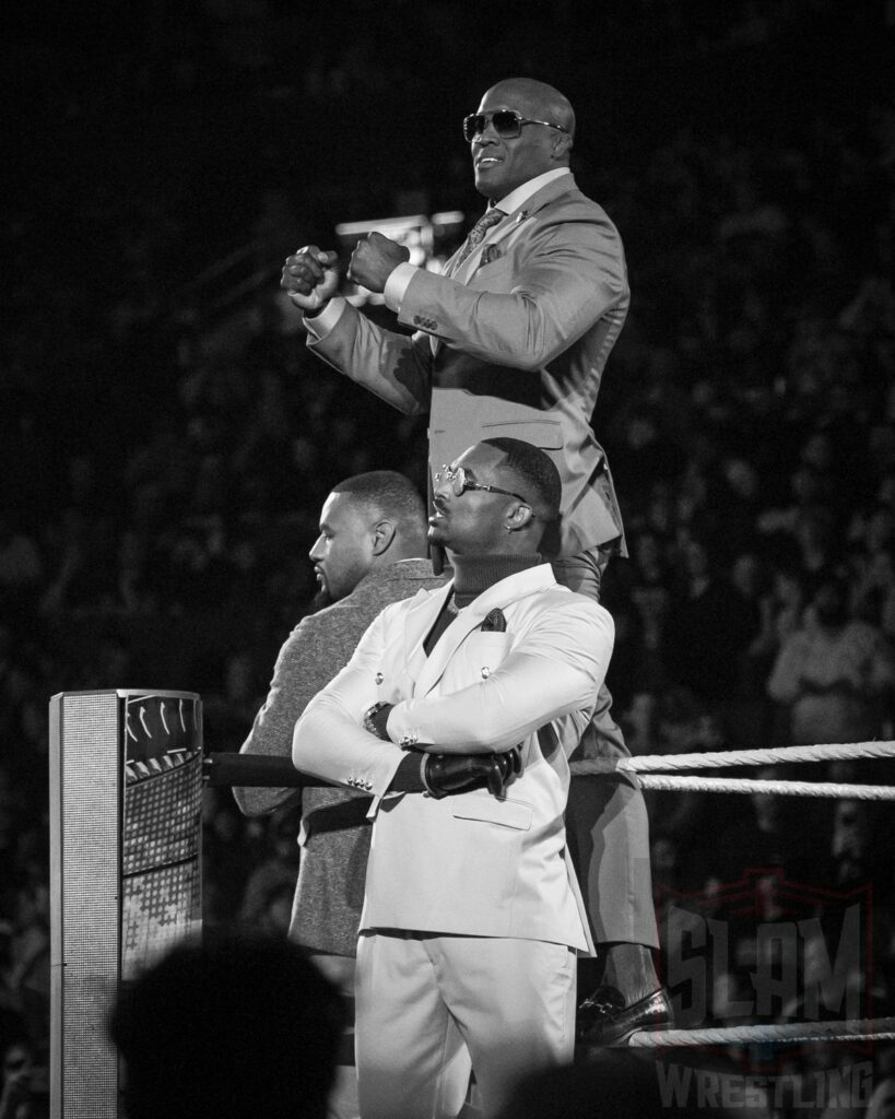 Bobby Lashley and the Street Profits at WWE Friday Night Smackdown at the Rogers Arena in Vancouver, BC, on January 5, 2024. Photo by Josh Ruckstuhl, @IG: joshruckstuhlphotography