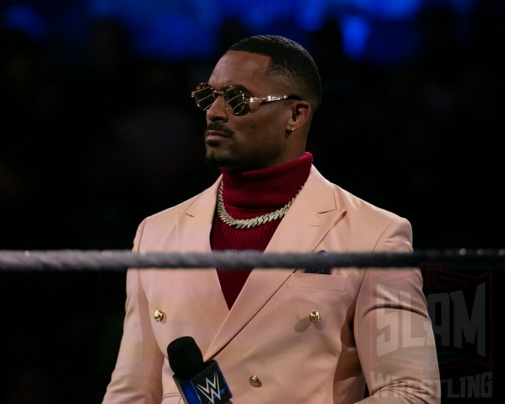 Montez Ford of the Street Profits at WWE Friday Night Smackdown at the Rogers Arena in Vancouver, BC, on January 5, 2024. Photo by Josh Ruckstuhl, @IG: joshruckstuhlphotography