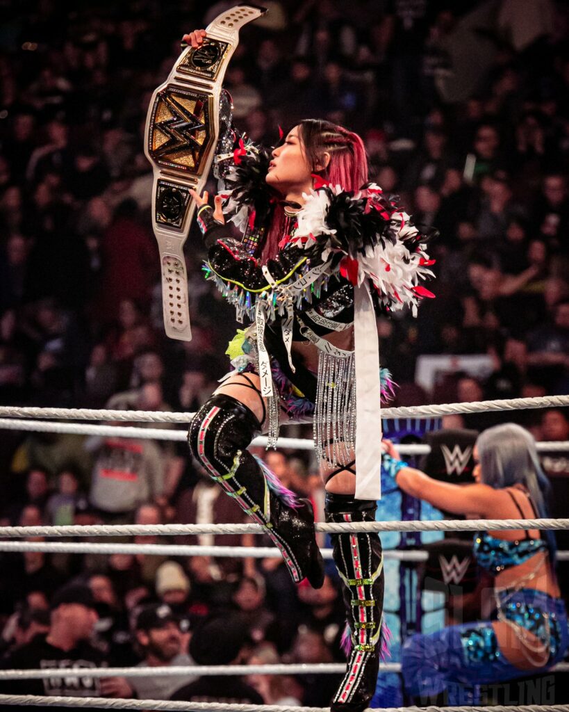 WWE Women's Champion Iyo Sky at WWE Friday Night Smackdown at the Rogers Arena in Vancouver, BC, on January 5, 2024. Photo by Josh Ruckstuhl, @IG: joshruckstuhlphotography