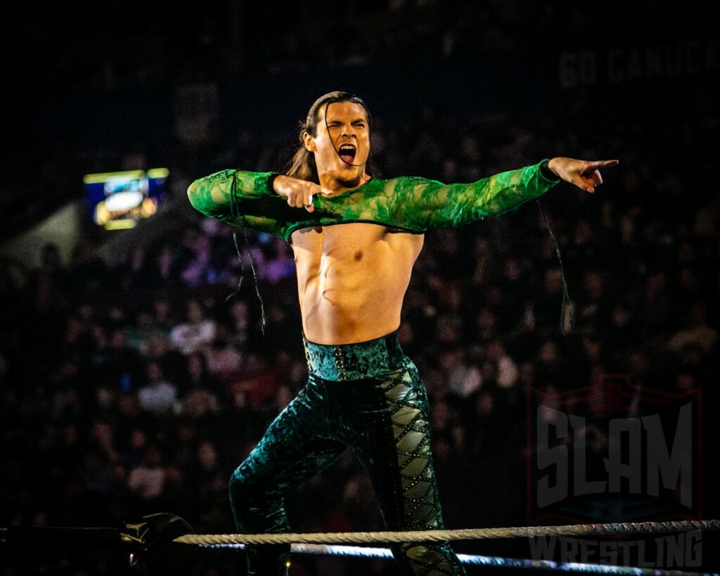 Kit Wilson of Pretty Deadly at WWE Friday Night Smackdown at the Rogers Arena in Vancouver, BC, on January 5, 2024. Photo by Josh Ruckstuhl, @IG: joshruckstuhlphotography