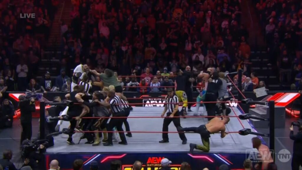 Mayhem breaks out after Buddy Mathews vs Daniel Garcia match.
