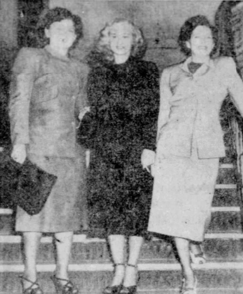 Mary Anise Huse, Eva Lee McDevitt, and Johnnie Mae Young in court in Reno, NV.