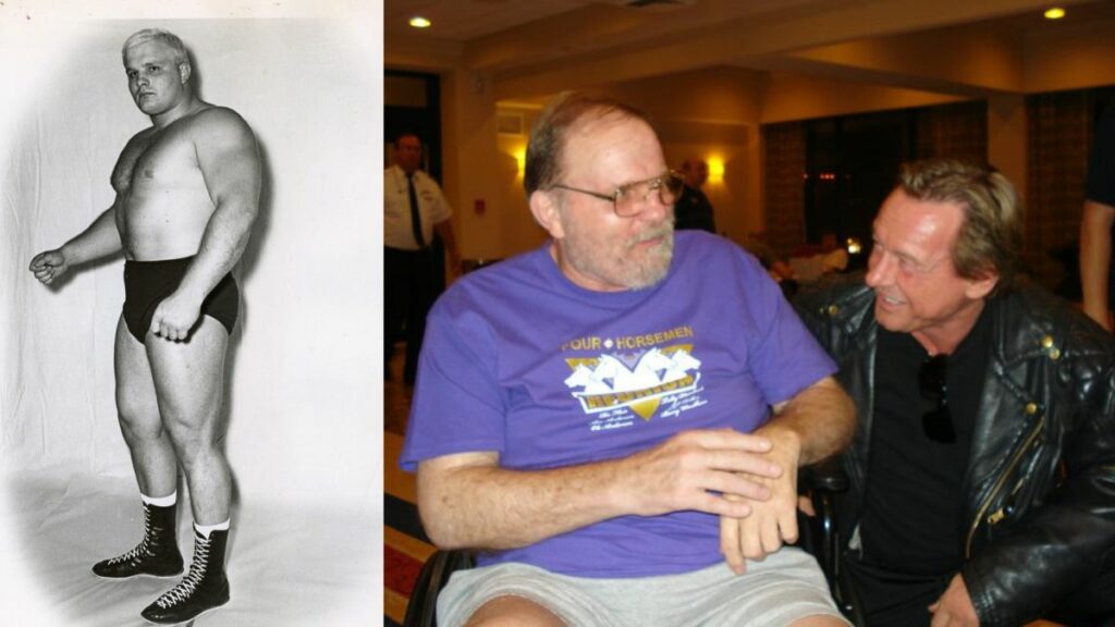 A young Ole Anderson; Roddy Piper listens to Ole Anderson in 2011. Photo by Peggy Latham