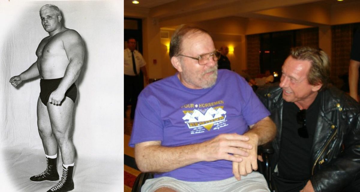 A young Ole Anderson; Roddy Piper listens to Ole Anderson in 2011. Photo by Peggy Latham