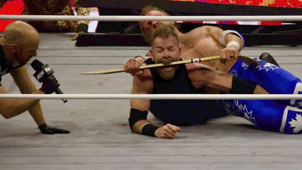 Adam Copeland vs. Christian Cage in an "I Quit" match for the TNT Championship at AEW Dynamite at Toronto's Coca-Cola Coliseum on Wednesday, March 20, 2024. Photo by Steve Argintaru, Twitter/Instagram: @stevetsn