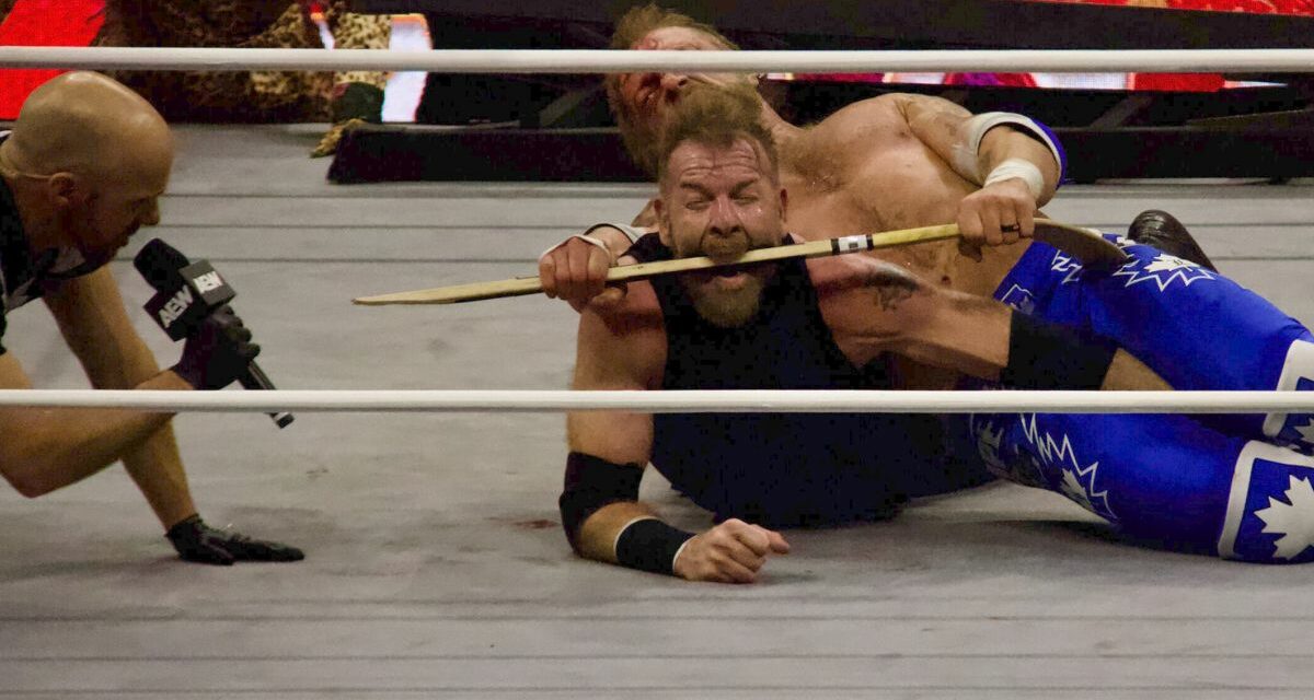 Adam Copeland vs. Christian Cage in an "I Quit" match for the TNT Championship at AEW Dynamite at Toronto's Coca-Cola Coliseum on Wednesday, March 20, 2024. Photo by Steve Argintaru, Twitter/Instagram: @stevetsn
