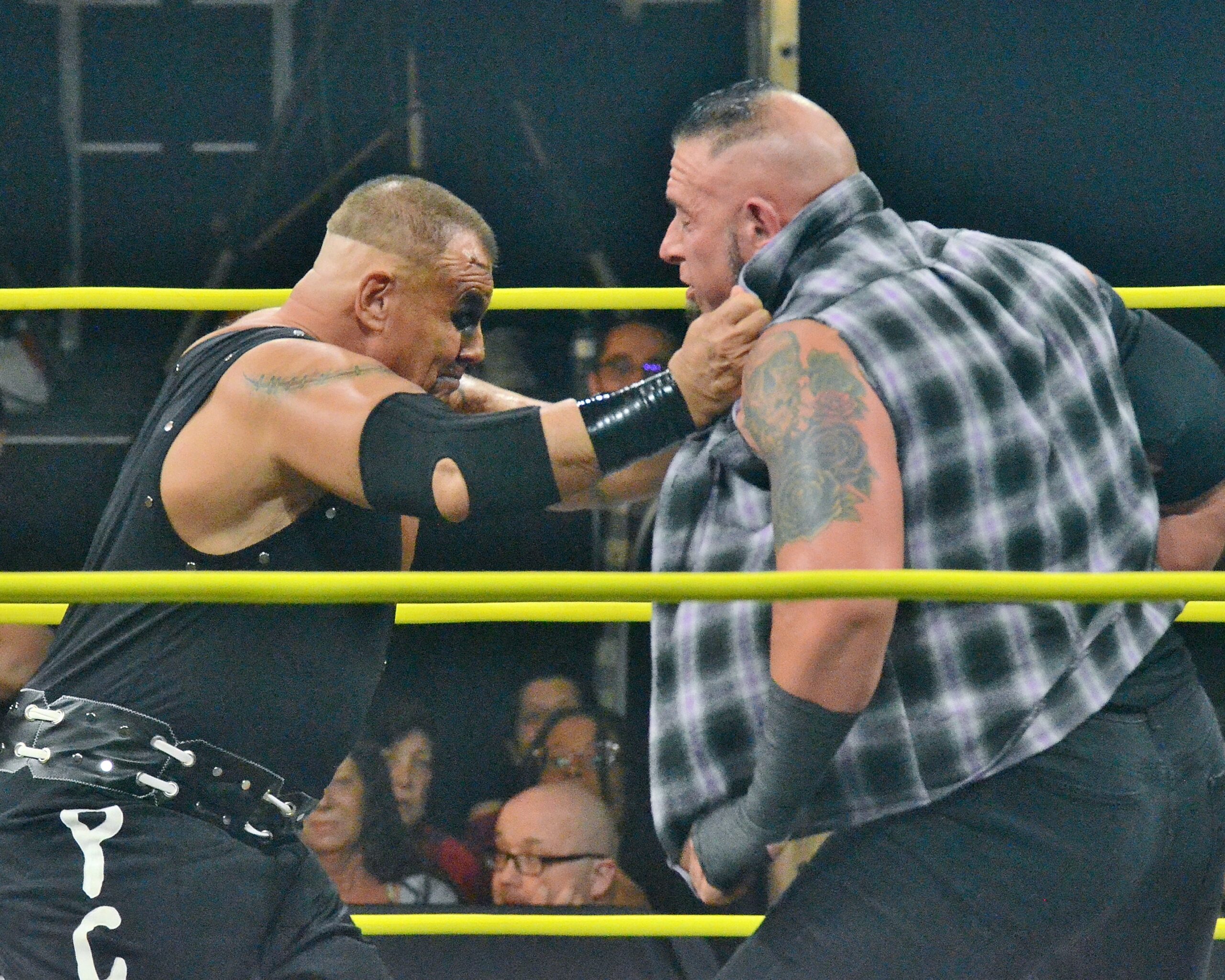 PCO nails Big Kon at TNA Sacrifice on Friday, March 8, 2024, at St. Clair College in Windsor, Ontario. Photo by Brad McFarlin