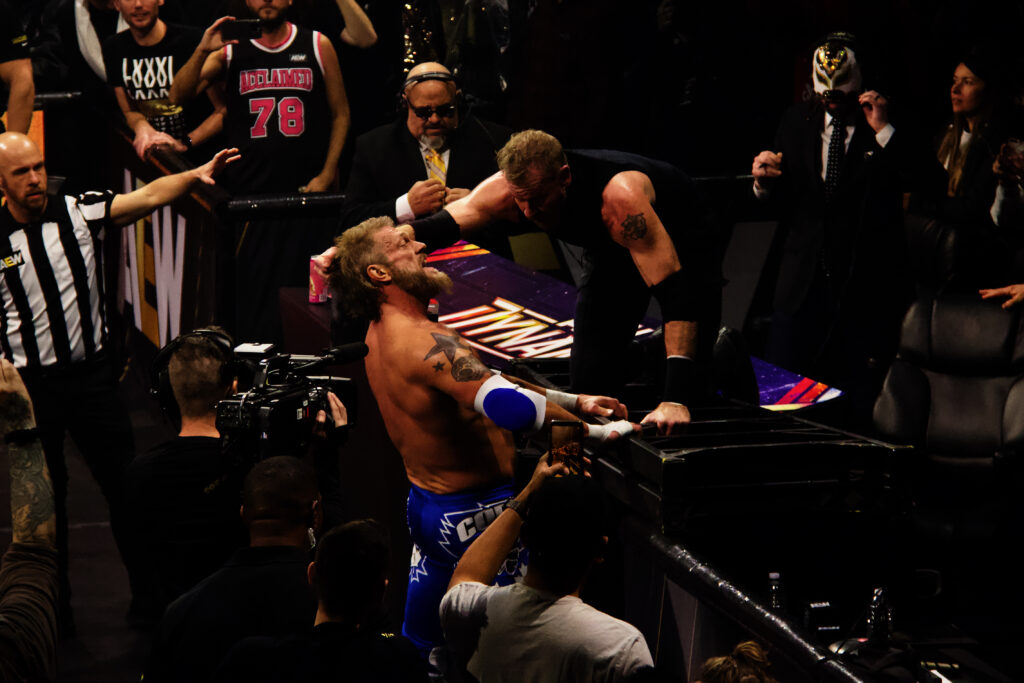 Adam Copeland vs. Christian Cage in an "I Quit" match for the TNT Championship at AEW Dynamite at Toronto's Coca-Cola Coliseum. Photo by Steve Argintaru Twitter/IG: @stevetsn