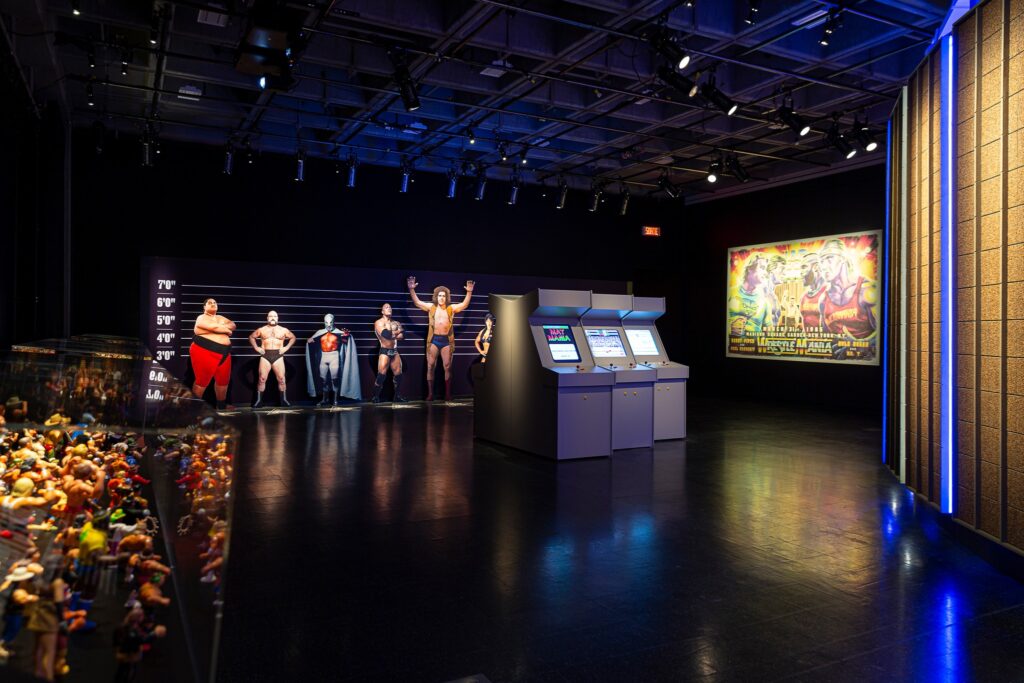 A display on Tuesday, March 19, 2024, at the Musée de la civilisation launch of "Lutte. Le Québec dans l’arène". Musée de la civilisation Facebook photo