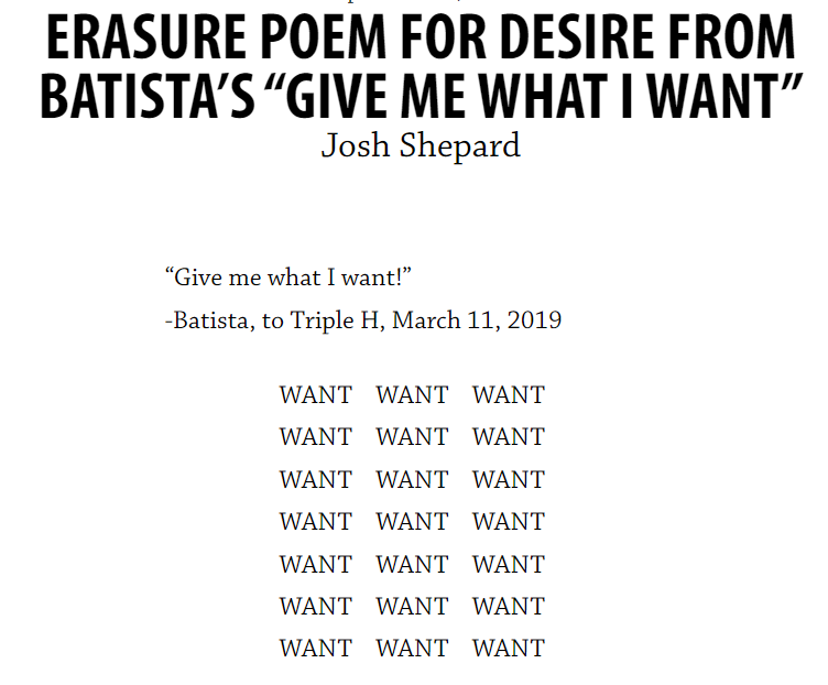 Erasure Poem for Desire