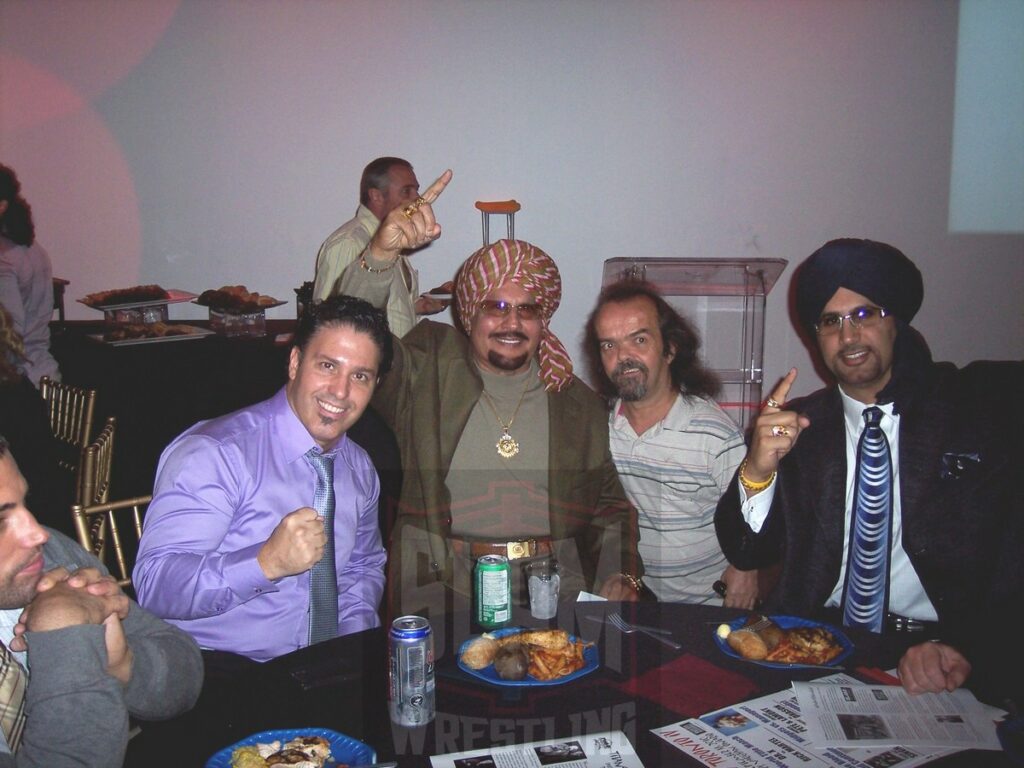 Rob Fuego, Tiger Jeet Singh, Farmer Pete and Tiger Ali Singh at the Titans in Toronto dinner on September 18, 2010, in Toronto, Ontario. Photo by Roger Baker