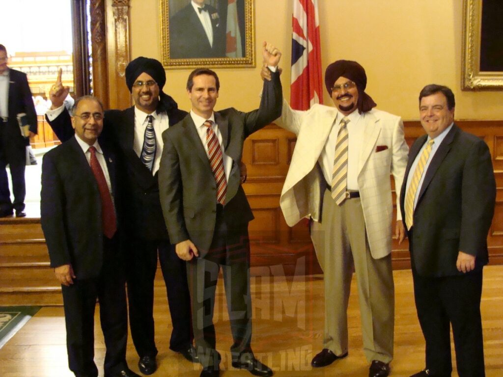 Tiger Ali Singh and Tiger Jeet Singh with Ontario premier Dalton McGuinty.