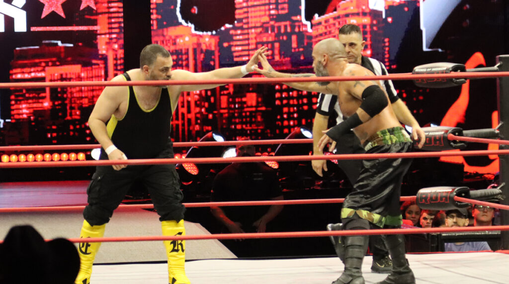 Eddie Kingston vs Mark Briscoe at the The Liacouras Center in Philadelphia, Pennsylvania, on April 5, 2024. Photo by Dax J. Martin-Cheeves