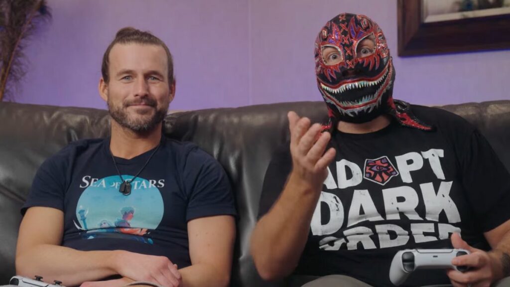 All Elite Arcade hosts Evil Uno (right) and Adam Cole, also known as CHUGS.