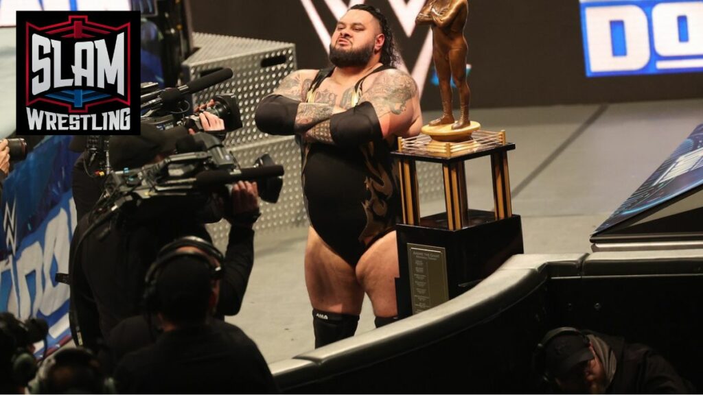 Bronson Reed wins the Andre the Giant Battle Royale Memorial match at WWE Smackdown at the Wells Fargo Center in Philadelphia, PA, on Friday, April 5, 2024. Photo by George Tahinos, georgetahinos.smugmug.com