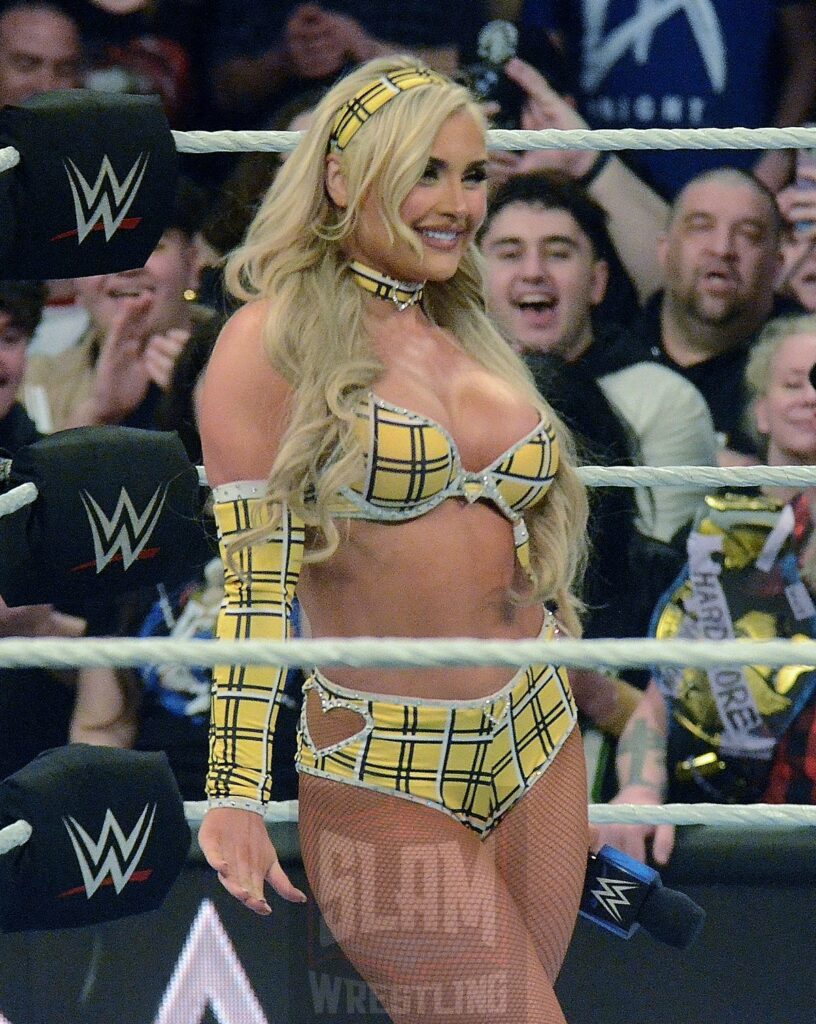 Tiffany Stratton at WWE Smackdown at the Little Caesars Arena in Detroit, Michigan, on Friday, April 12, 2024. Photo by Brad McFarlin