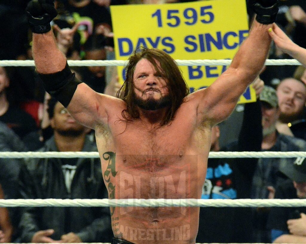 AJ Styles at WWE Smackdown at the Little Caesars Arena in Detroit, Michigan, on Friday, April 12, 2024. Photo by Brad McFarlin
