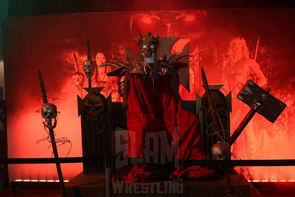 An old Triple H stage prop at WWE World at the Philadelphia Convention Center in Philadelphia, PA, on Friday, April 5, 2024. Photo by George Tahinos, georgetahinos.smugmug.com