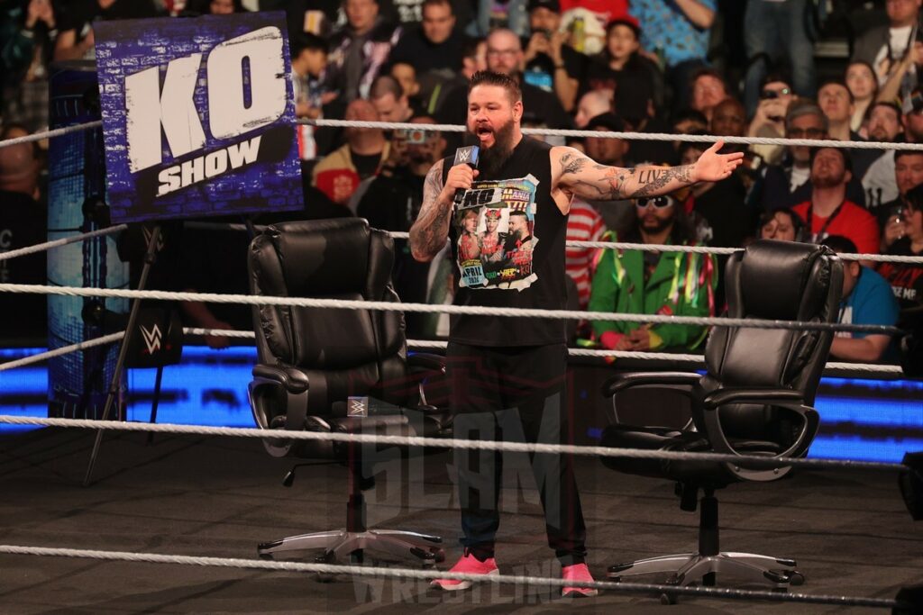 Kevin Owens hosts the KO Show at WWE Smackdown at the Wells Fargo Center in Philadelphia, PA, on Friday, April 5, 2024. Photo by George Tahinos, georgetahinos.smugmug.com