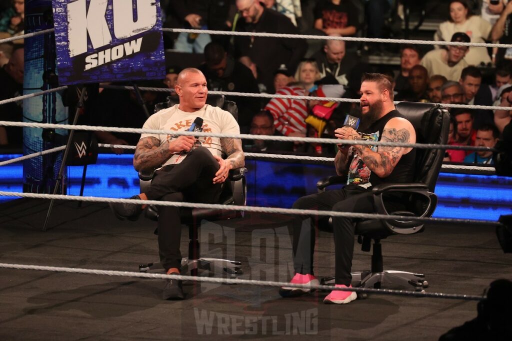 Randy Orton and Kevin Owens on the KO Show at WWE Smackdown at the Wells Fargo Center in Philadelphia, PA, on Friday, April 5, 2024. Photo by George Tahinos, georgetahinos.smugmug.com