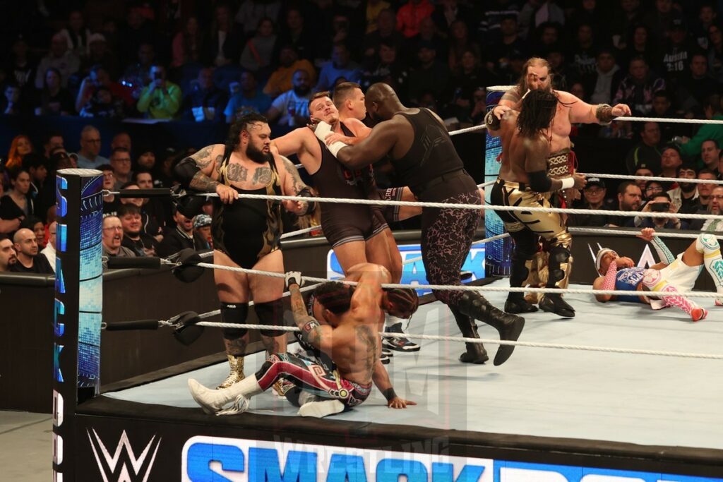 Action in the Andre the Giant Battle Royale Memorial match at WWE Smackdown at the Wells Fargo Center in Philadelphia, PA, on Friday, April 5, 2024. Photo by George Tahinos, georgetahinos.smugmug.com