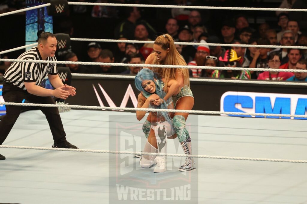 Zelina Vega vs. Elektra Lopez at WWE Smackdown at the Wells Fargo Center in Philadelphia, PA, on Friday, April 5, 2024. Photo by George Tahinos, georgetahinos.smugmug.com