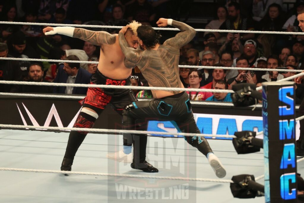 Jey Uso vs. Solo Sikoa at WWE Smackdown at the Wells Fargo Center in Philadelphia, PA, on Friday, April 5, 2024. Photo by George Tahinos, georgetahinos.smugmug.com