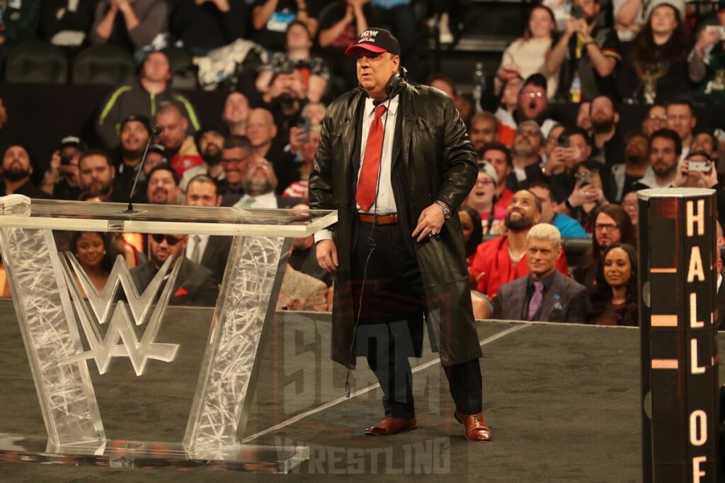 Paul Heyman at the WWE Hall of Fame ceremony at the Wells Fargo Center in Philadelphia, PA, on Friday, April 5, 2024. Photo by George Tahinos, georgetahinos.smugmug.com